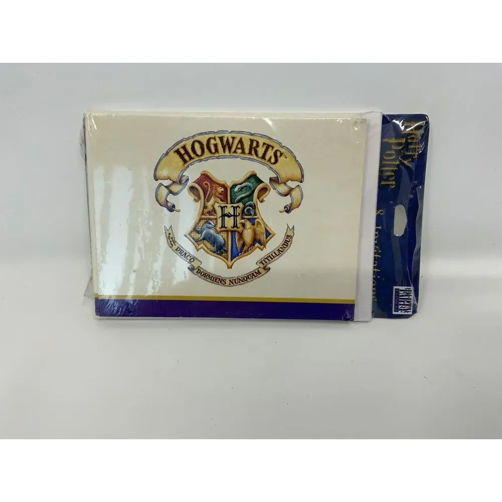 Vintage Harry Potter Invitations & Envelopes 8 Count Hogwarts Banne 2000